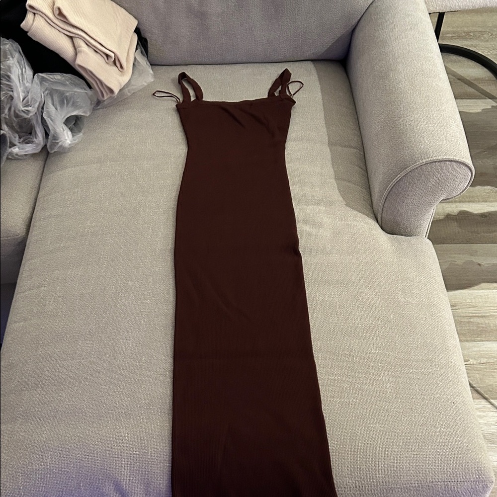 Zara Knit Open Back Midi Bodycon Dress